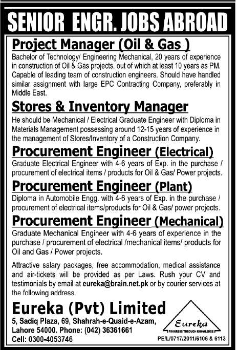 Senior Engr. Jobs Abroad