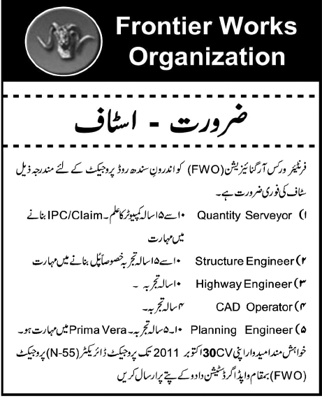 Frontier Works Organization Required Staff