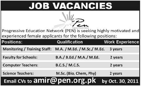 Progress Education Network (PEN) Job Opportunity