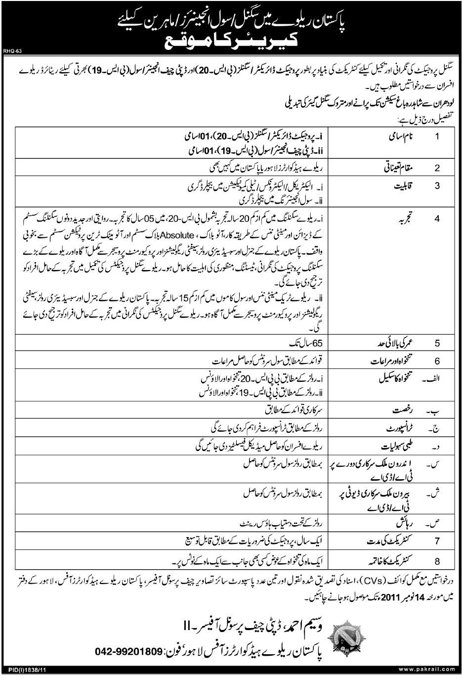 Pakistan Railways Career Opportunities