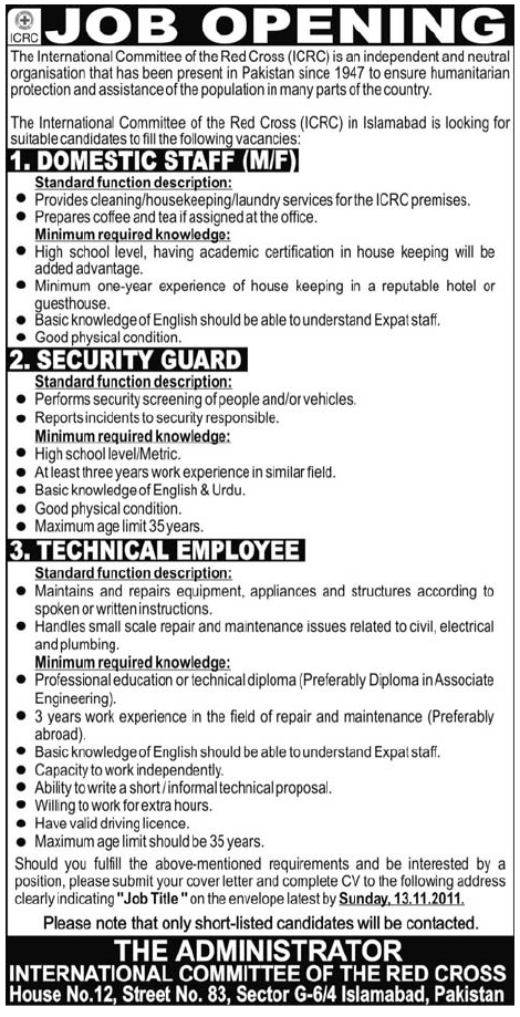 ICRC Jobs Opportunities