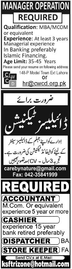 Misc. Jobs in Lahore Jang Classified 3