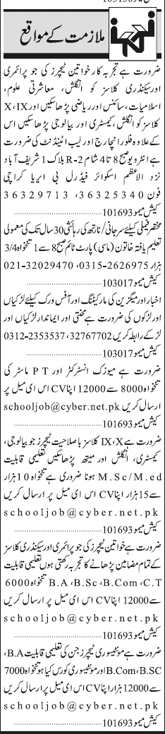 Misc. Jobs in Karachi Jang Classified 1