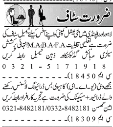 Misc. Jobs in Rawalpindi Jang Classified