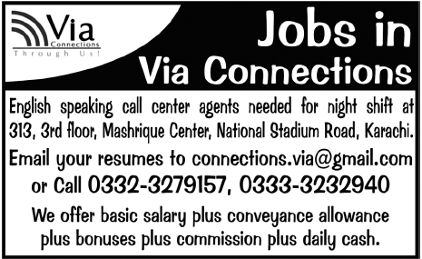Call Center Agents Required by Via Connections