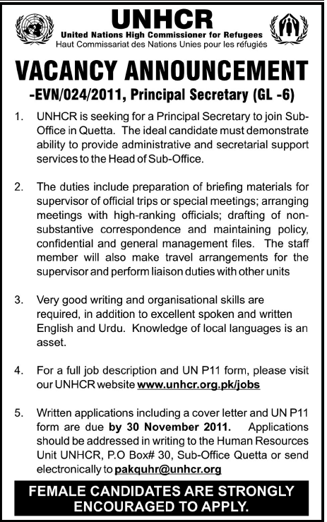 UNHCR Job Opportunities