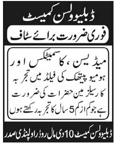 W. Wilson Required Salesmen in Rawalpindi