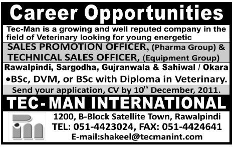 Tec-Man International Required Staff