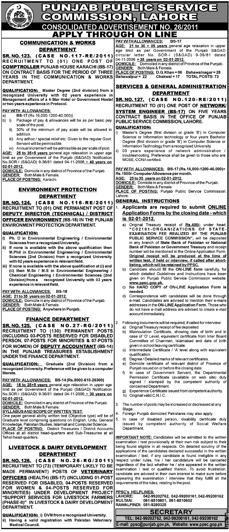 Punjab Public Service Commission, Lahore Job Opportunities