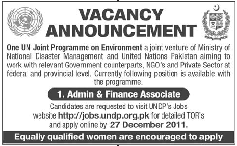 UN Required Admin & Finance Associate