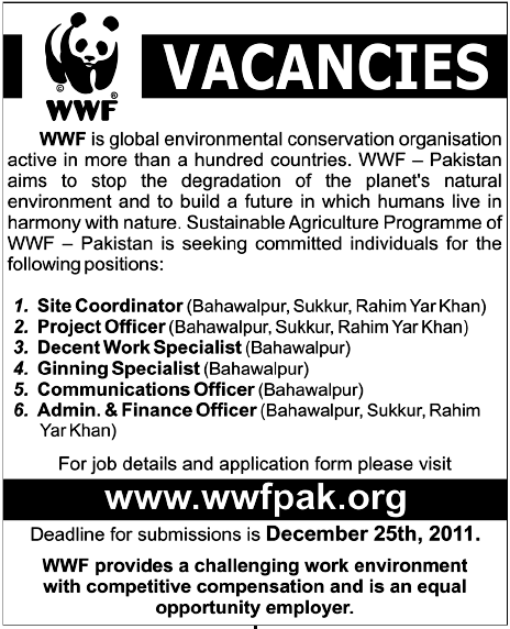 WWF Jobs Opportunities