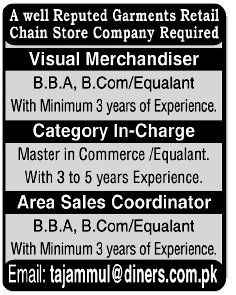 Garment Retail Chain Store Company Required Staff