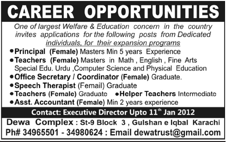 Welfare & Education Concern Organization Required Staff