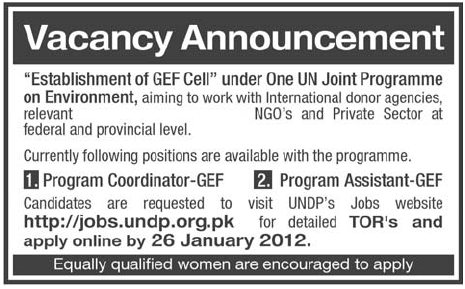 UNDP Required Program Coordinator and Program Assistant