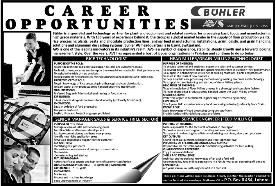Buhler (Ameejee Valeejee & Sons), Jobs Opportunity