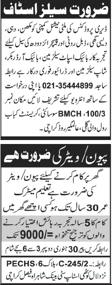 Misc. Jobs in Karachi Jang Classified 2