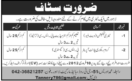 Jobs in Lahore