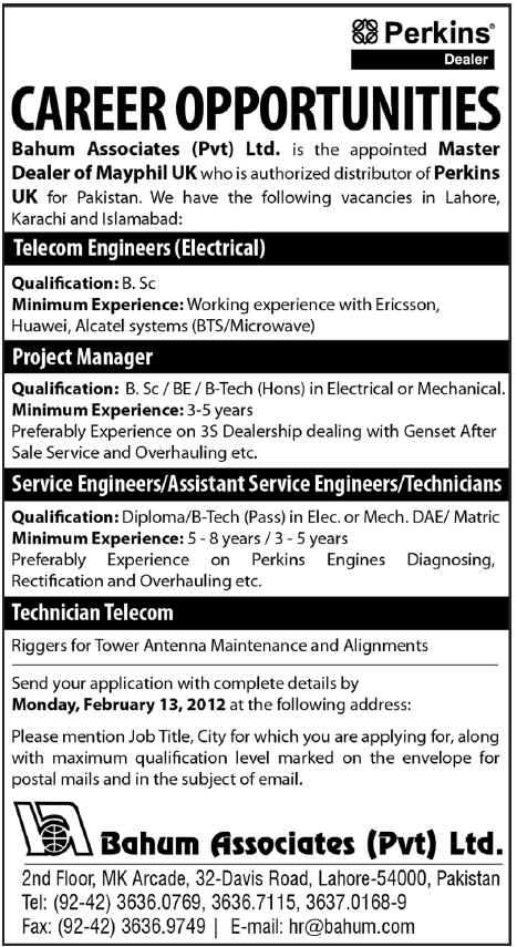 Bahum Associates Pvt Ltd. Jobs Opportunity