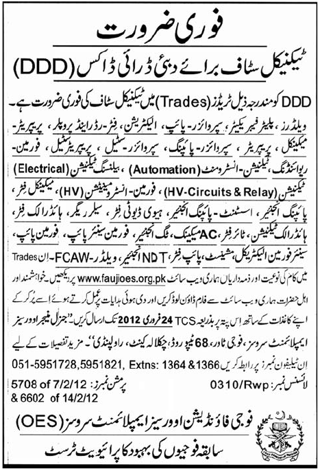 Fuji Foundation Overseas Employment Services Required Staff for Dubai
