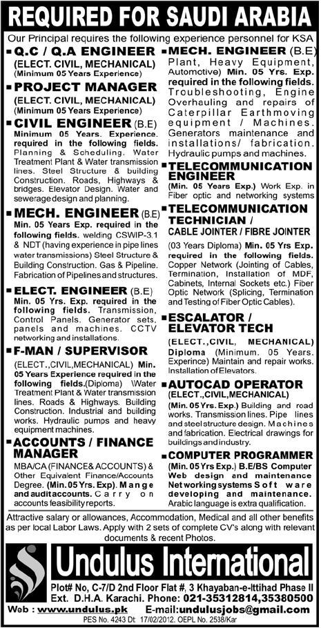 Jobs in Saudi Arabia