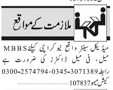 Misc. Jobs in Karachi Jang Classified