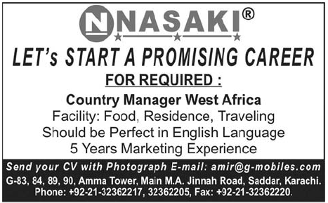 NNASAKI Required Country Manager West Africa