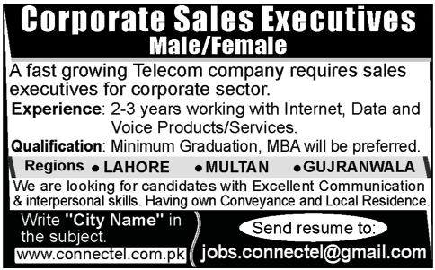 Corporate Sales Executives Jobs