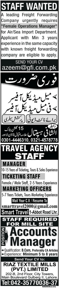 Classified Lahore Jang Misc. Jobs 6