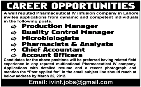 Pharmaceutical Company Jobs