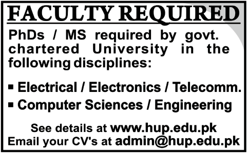 Faculty Required