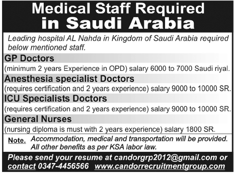 Medical Staff Required