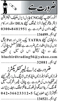 Classified Lahore Jang Misc. Jobs 1