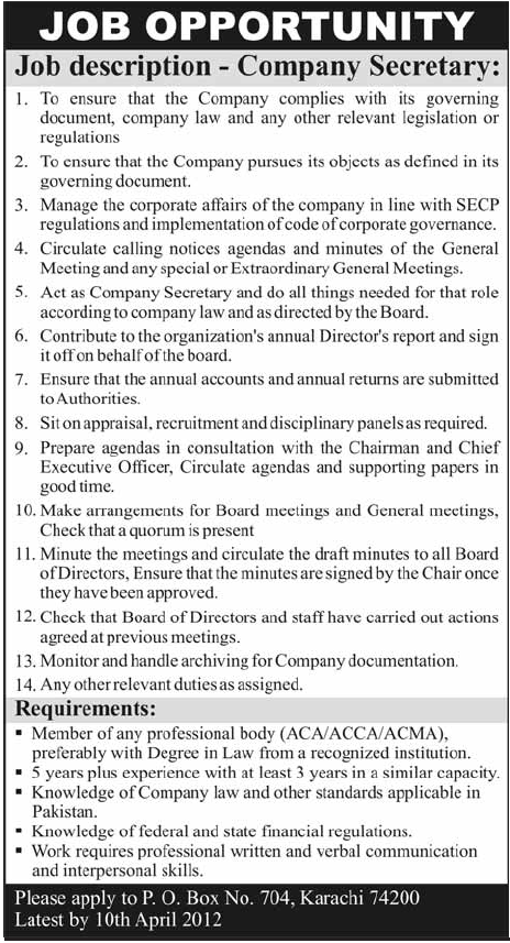 Company Secretary Jobs