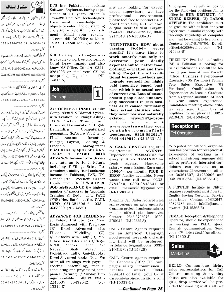 Classified Karachi Jang Misc. Jobs 8