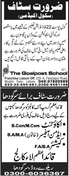 Classified Lahore Jang Misc. Jobs 4