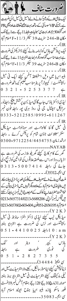 Classified Rawalpindi Jang Misc. Jobs 5