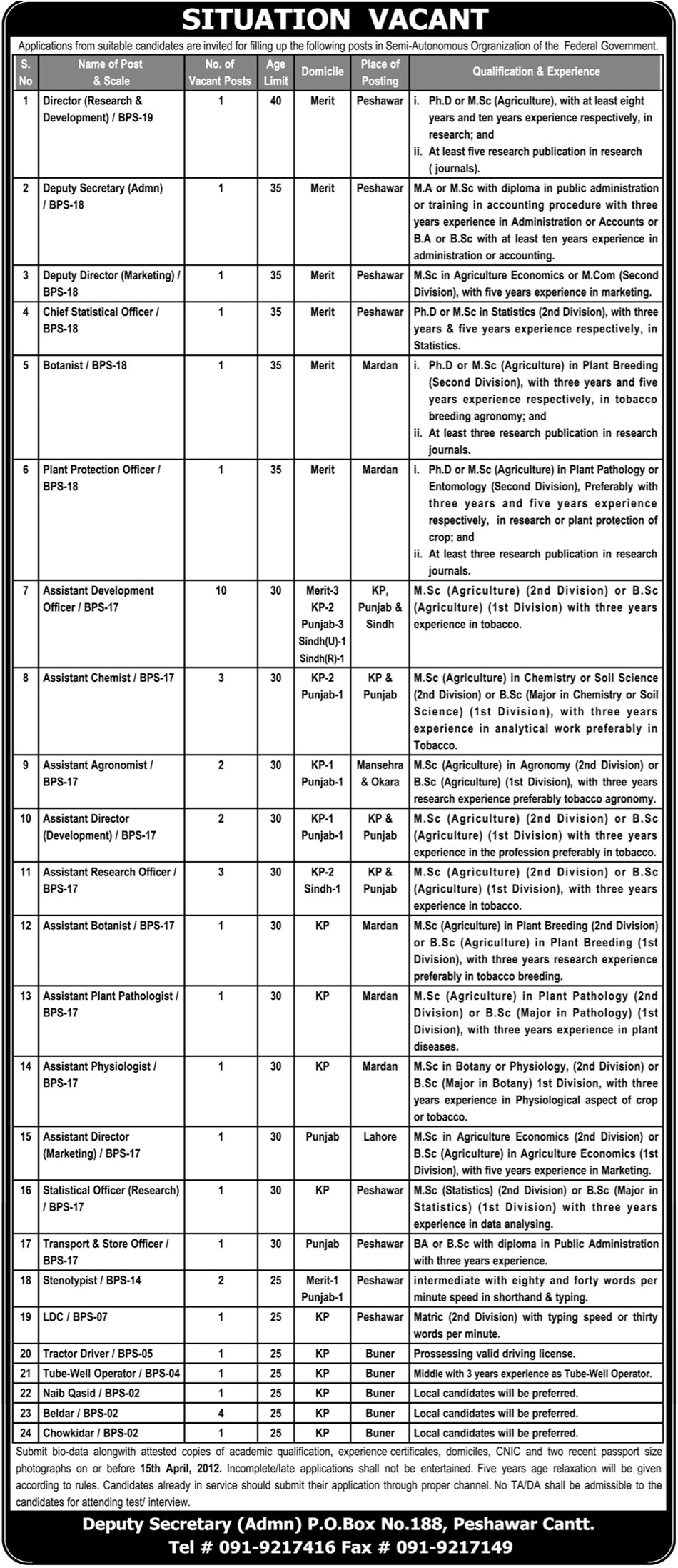 Semi-Autonomous Organization of Federal Government Jobs