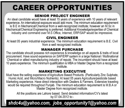 Engineers, Manager and Executive Jobs