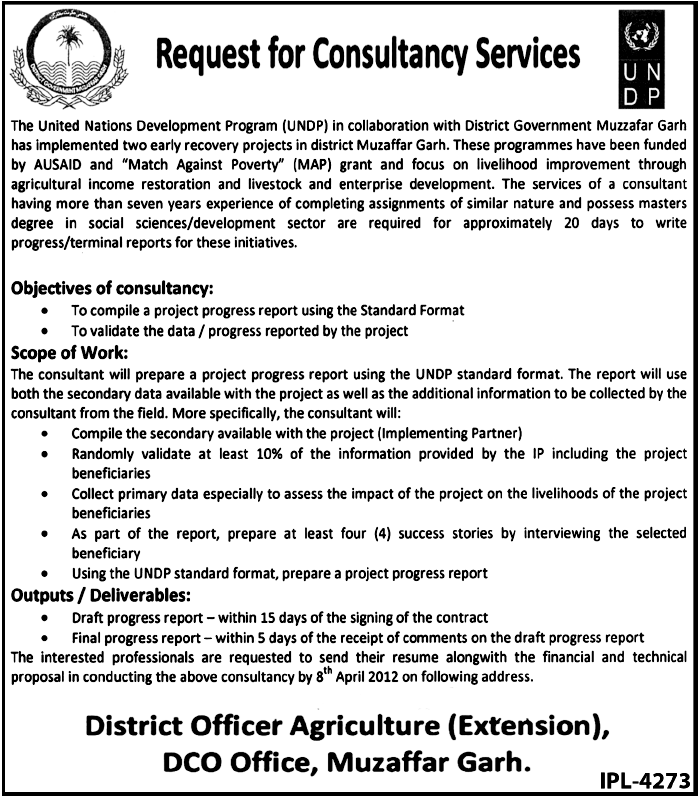 UNDP (UN Jobs) Requires Consultant