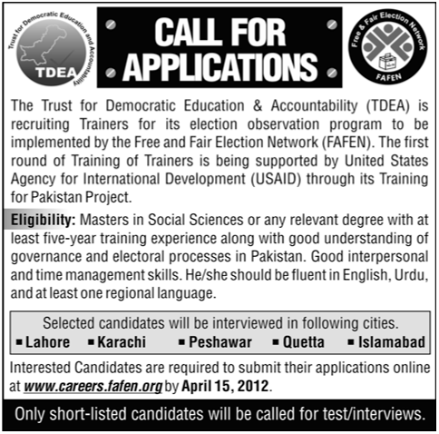 TDEA (USAID Funded Project) Jobs