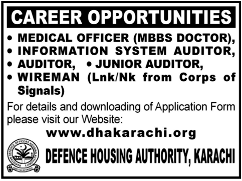Defence Housing Authority, Karachi Jobs