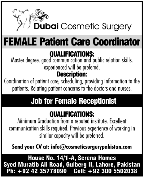 Dubai Cosmetic Surgery Jobs