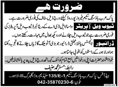 Pak Arab Housing Scheme Jobs