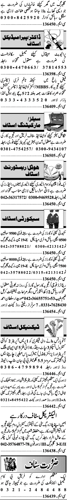 Classified Lahore Jang Misc. Jobs 3