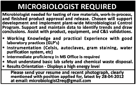 Microbiologist Required