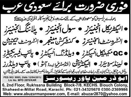 Engineers and Technician Jobs