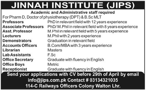 Jinnah Institute (JIPS) Jobs