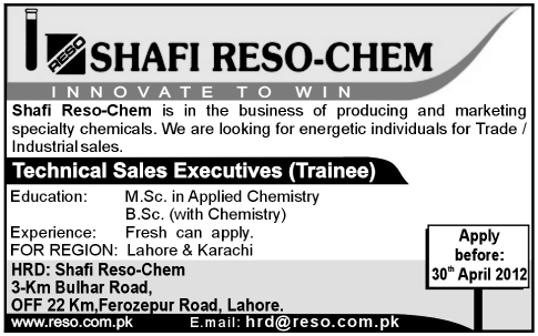 Shafi Reso-Chem Jobs