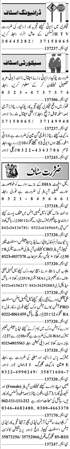 Classified Lahore Jang Misc. Jobs 3