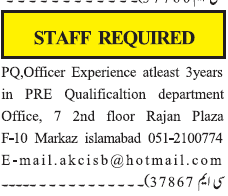 Classified Rawalpindi Jang Misc. Jobs 2